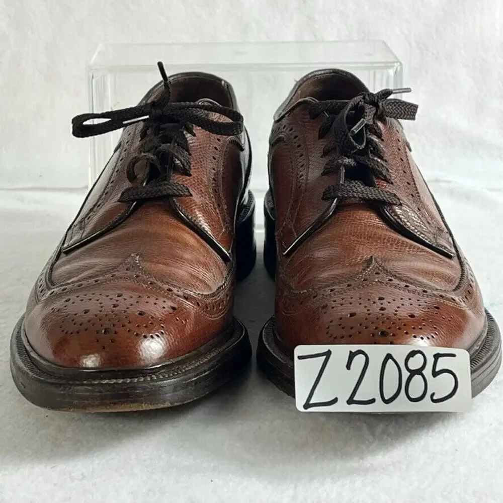 Allen Edmonds Shoes Mens 10A Brown Leather Longwingtip Brogue MacNeil Oxfords